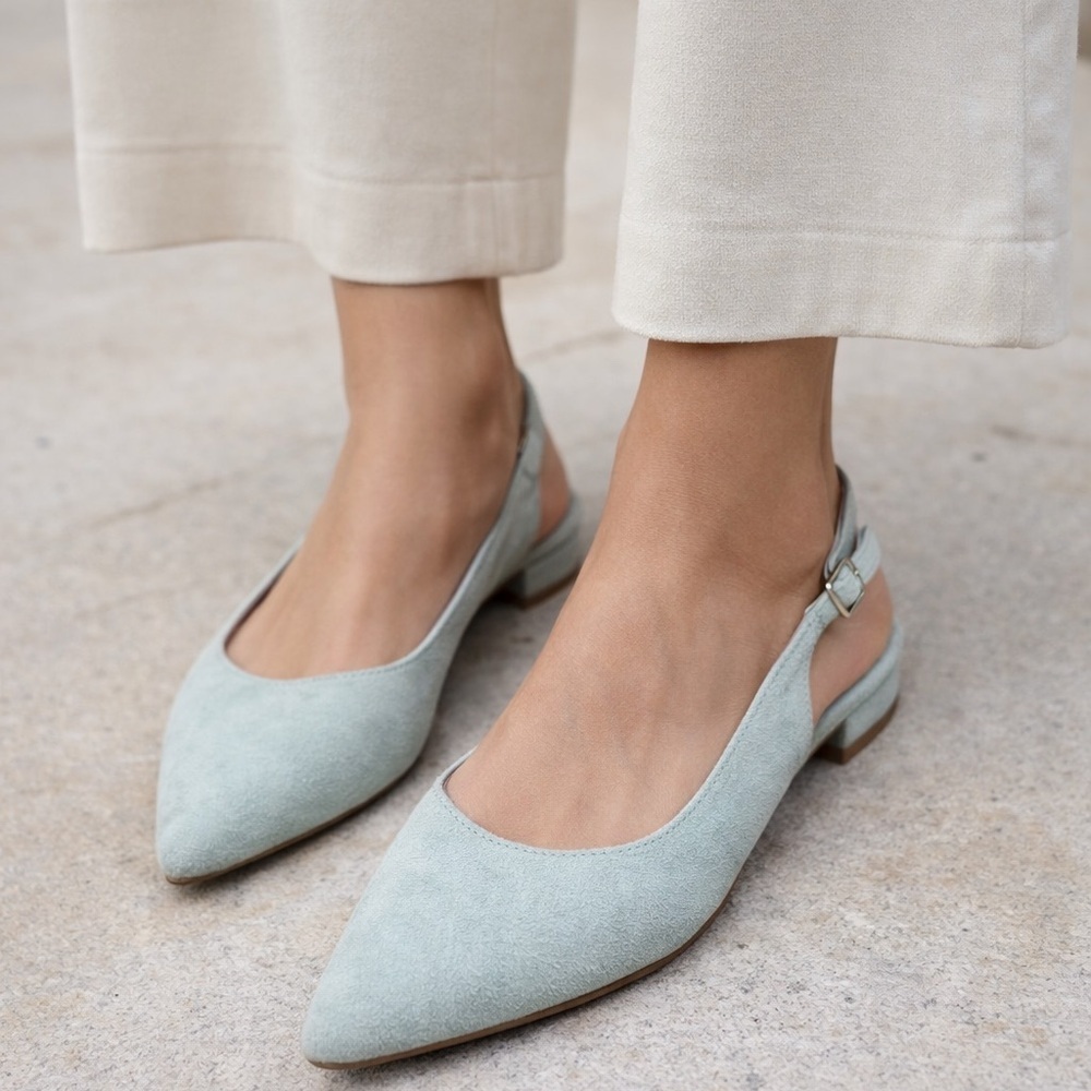 Chic Light Mint Slingback Flats